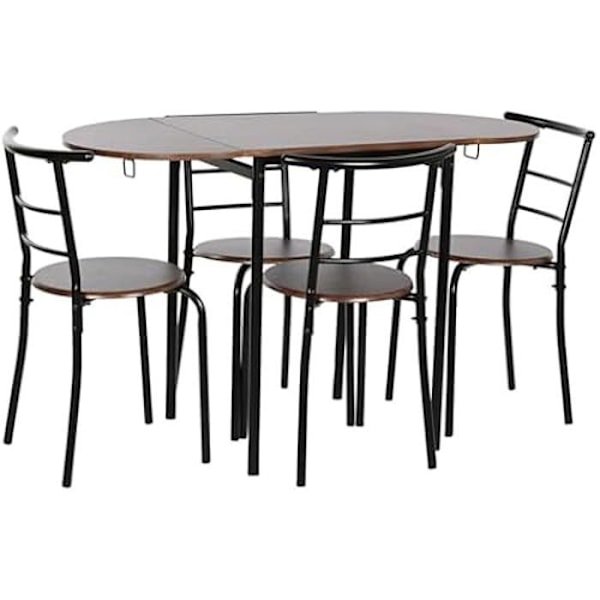 Bordsset - DKD HEMINNREDNING - Flerfärgad - 4 stolar - Metall och MDF trä - 121x78x55 cm Flerfärgad