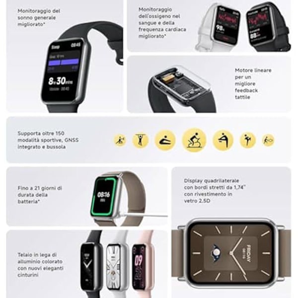 Smartwatch - XIAOMI - Smart Band 9 Pro - Søvnmonitorering - GPS - 150 sportsindstillinger Plata