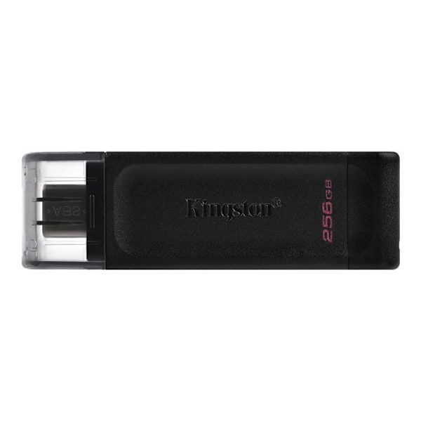USB nøgle - KINGSTON - DATATRAVELLER 70 - 256 GB - USB-C - USB 3.2 Gen 1 Sort