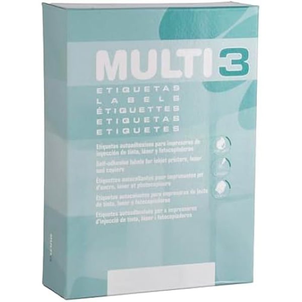 Självhäftande etiketter - MULTI3 - 105 x 29 mm - 500 ark - Färg: Vit - Blandat