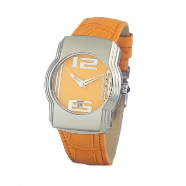 Fitnessklocka - CHRONOTECH - S0325999 - Quartz - Läder - Analog - 38 mm Silver, Orange