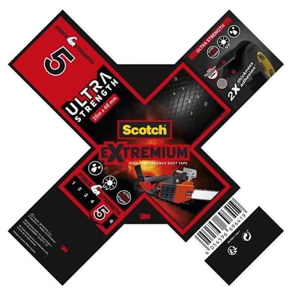 3M Extremium Ultra Reparationsklud - Sort - 25mx48mm sort