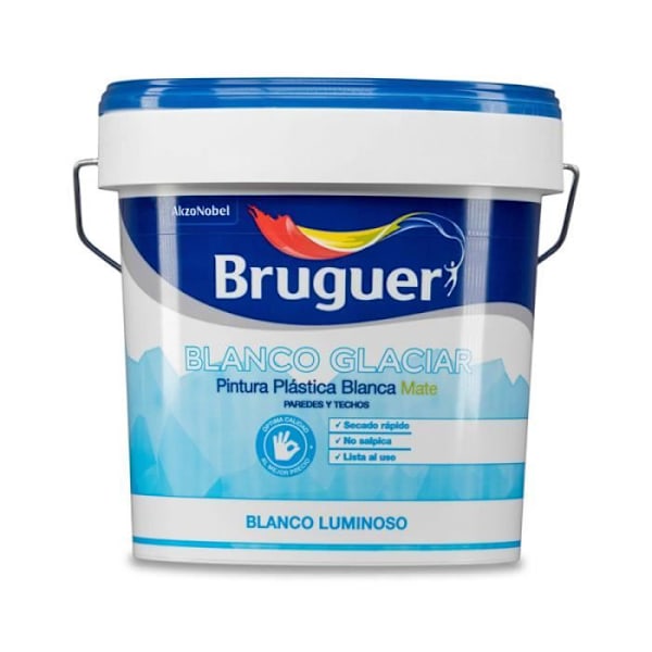 Plastfärg - Bruguer - Glacier vit - Matt - 4L - Inredning