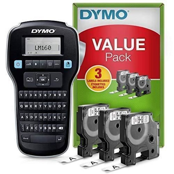 Etiketmaskine - DYMO - LM160P - Sort - Termisk - Value Pack Sort