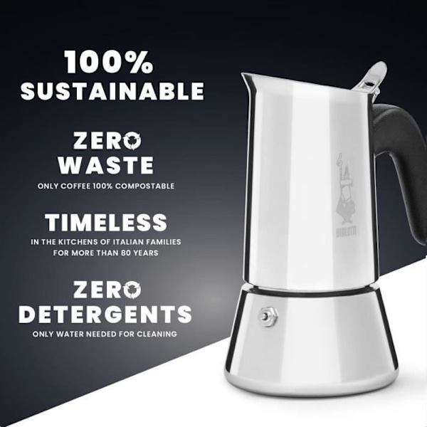 Italialainen kahvinkeitin - BIALETTI - 0007255/CNNP - Teräs Pengar