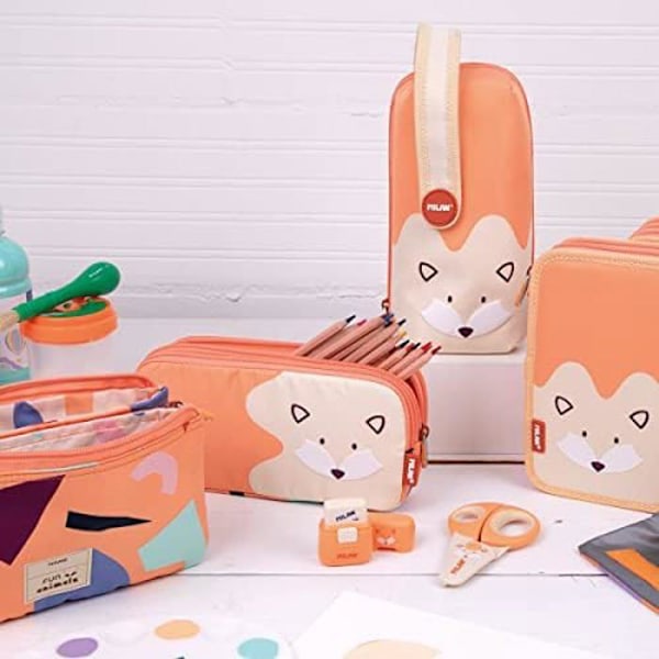Tas - MILAN - Sjove Dyr - 5 rum - Lynlås - Orange og beige orange och beige