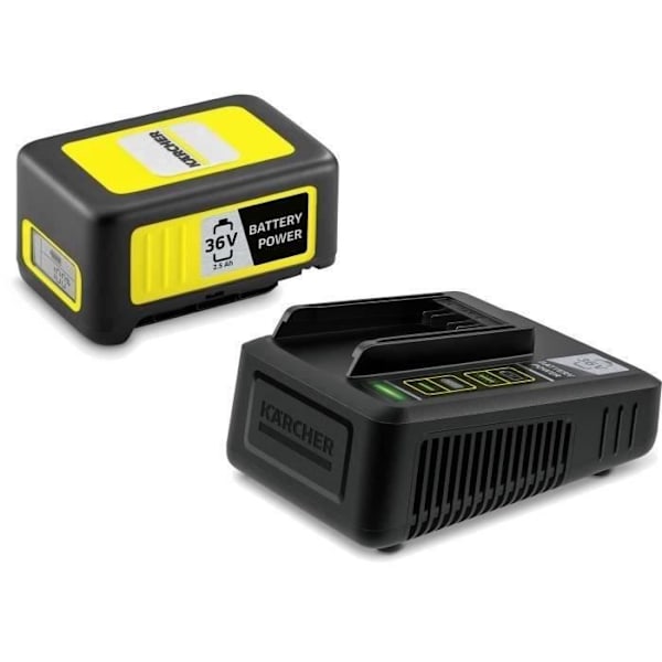 Batteri KARCHER POWER 36V / 2,5 Ah med LCD-skærm og hurtigoplader gult och svart