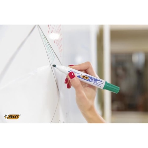 BIC Velleda 1701 ECOlutions Dry Erase valkotaulumerkit keskikartiolla - 4 kpl läpipainopakkaus