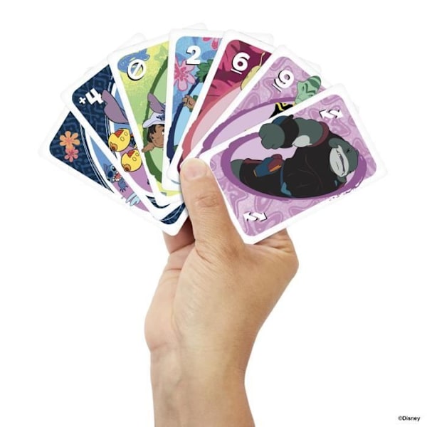 Mattel Games - Disney UNO Lilo ja Stitch - Lasten ja perheen korttipeli JCC10 Flerfärgad