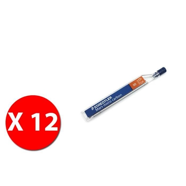 STAEDTLER Mars micro carbon 250 05-B Bly til mekanisk blyant 0,5 mm B - Pakke med 12 stk.
