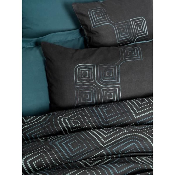 Sängkläder - 1 påslakan 220 x 240 cm + 2 örngott 60 x 60 cm - 100% förstärkt bomull - Blå Blå olja