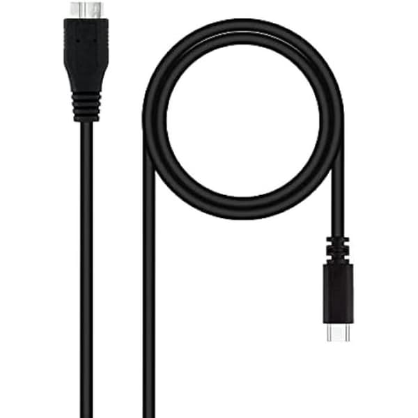 Nanokabel 10.01.1201-BK - USB 3.0 KABEL, TYPE USB-C/M-Micro B/M, SORT, 1,0 M