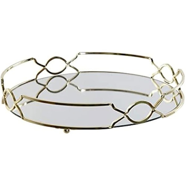 Smakplatta - DKD HOME DECOR - Standard - Metall och spegel - Guld - 30 x 30 x 5 cm gyllene