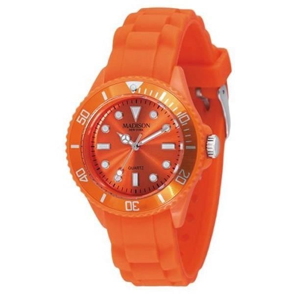 Kello - Madison - L4167-04 - 35 mm - Silikoni - Vettä hylkivä 5 atm Orange