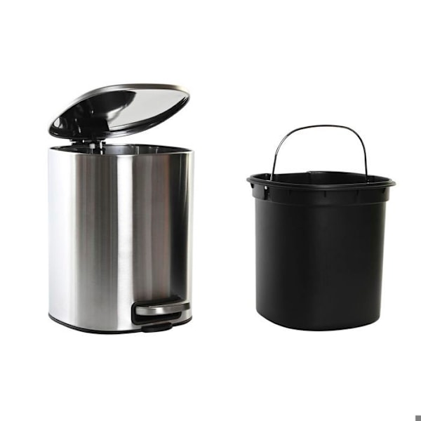 Pedalspand rustfrit stål polypropylen DKD Home Decor silver-