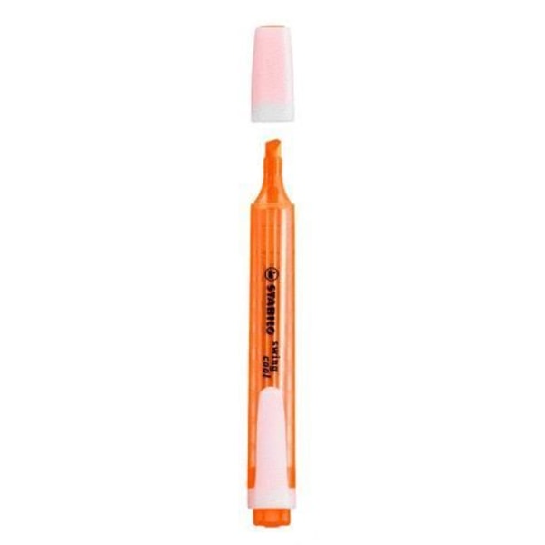 Marker - STABILO - Swing - Skarp spids med skråkant - Fluorescerende blæk - Orange farve orange