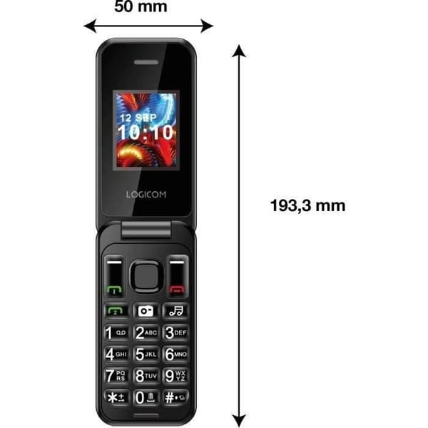 Mobiltelefon - LOGICOM - Fleep 450 - Sort