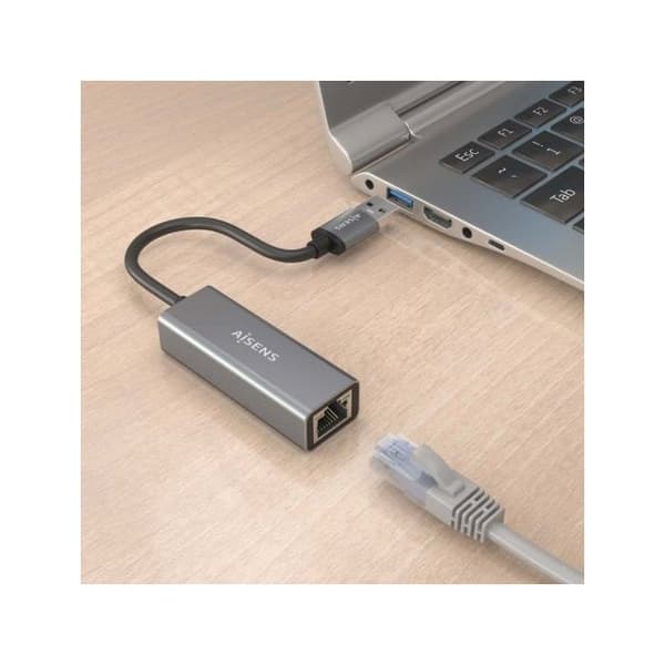 Netværkskabel - AISENS - A106-0897 - USB 3.0 til Gigabit Ethernet - 15 cm - Grå