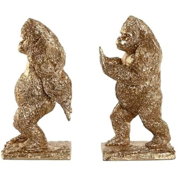Kirjatelineet - HOME ESPRIT - Gorilla - Hartsi - Monivärinen - 13 x 12,5 x 24 cm Flerfärgad