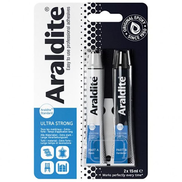 Epoxy lim bi-komponent - CYANOLIT - Araldite - 2 x 15 ml - Langsom hærdning - Høj styrke