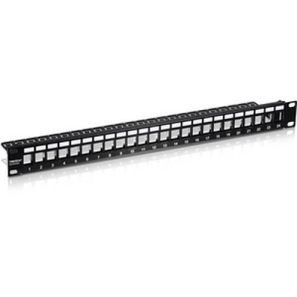 Patchpanel - 24-PORT - 1U - Sort - Keystone - Tom