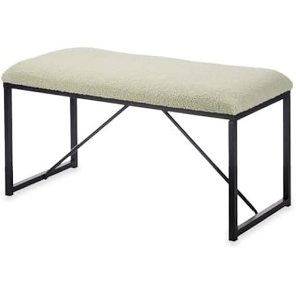 Bænk - GAVEDEKOR - Metalgrøn - Stof - 81 x 42 x 38 cm - Moderne design Flerfärgad