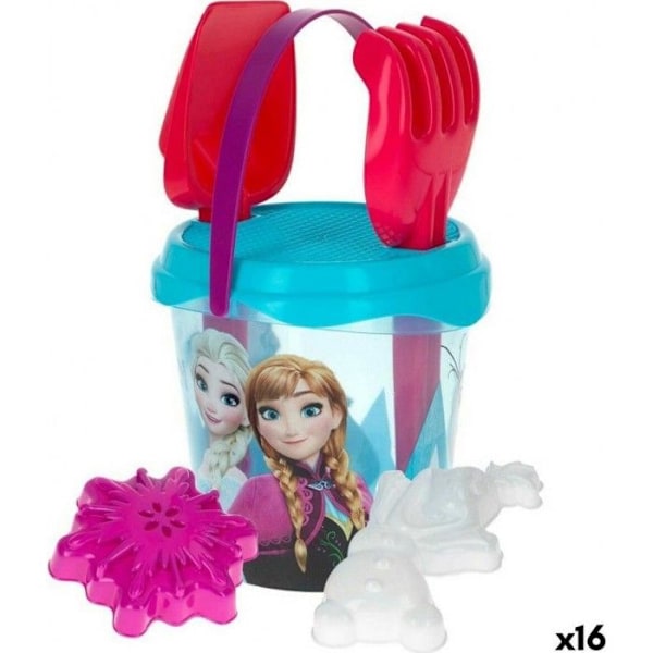 Frosset Sæt Af Strandlegetøj Elsa & Anna Ø 18 Cm (16 Enheder)