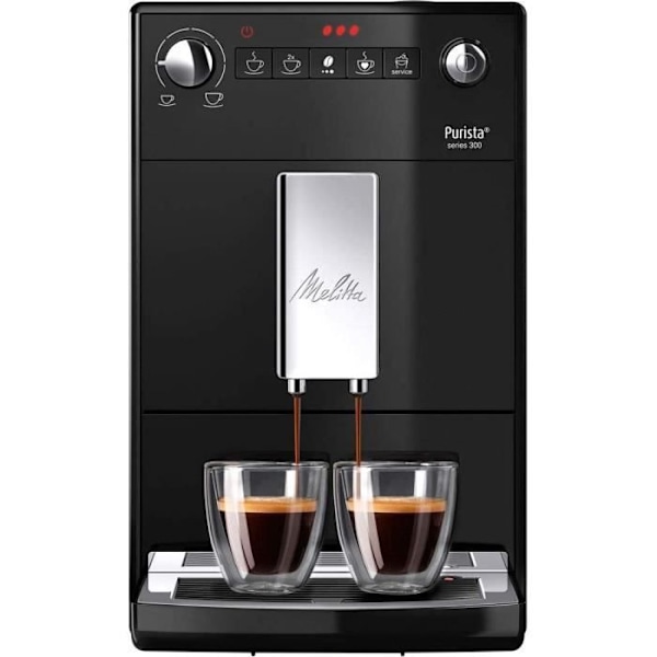 Melitta, Purista, Noir, F230-102 Automaattinen espressokone kahvimyllyllä, kompakti, hiljainen - 6766028