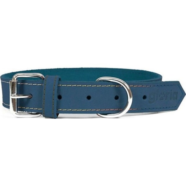 Halsband - GLORIA - Nubuck - Blå - Justerbar - D-ring Blå