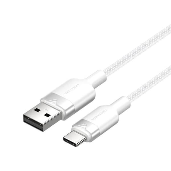 USB 2.0 A til USB-C kabel - VENTION - 1 m - Hurtig opladning 3A - Hurtig datatransfer - Hvid Hvid