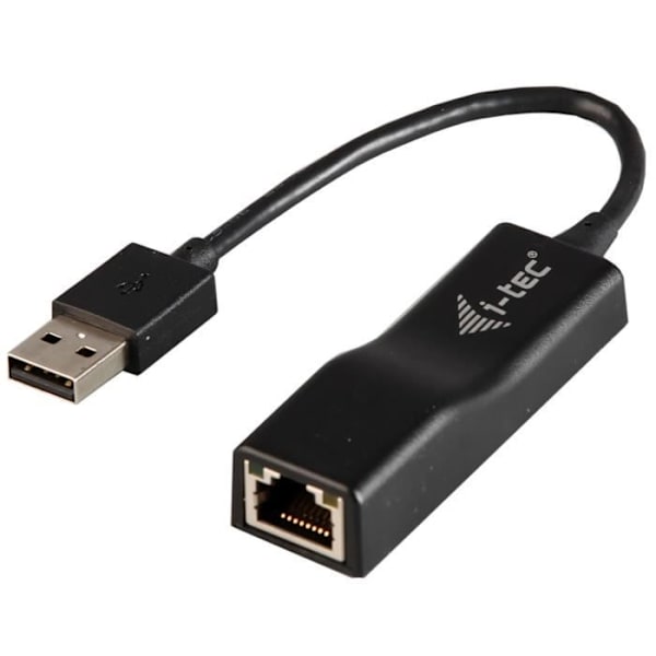 Ethernet-adapter - I-TEC - USB til RJ45 - 100/10 Mbps - USB 2.0 - Sort