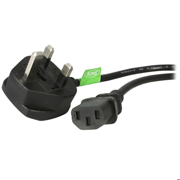 StarTech.com UK PC-strømkabel - BS 1363 til C13, 18AWG, 10A 250V - Computer-Laptop-strømledning