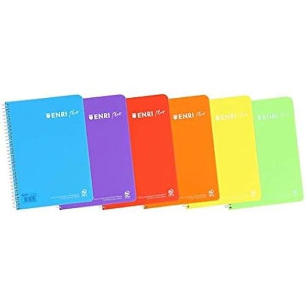 Notebook - ENRI - 80 kvartsark - 5 enheter - Vit - Blandat