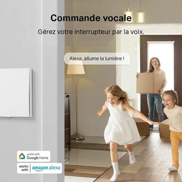 Trådløs 2-gangs 1-vejs smart kontakt - Tapo S220 - Alexa og Google Home - INGEN neutral ledning nødvendig - Tapo Hub kræves