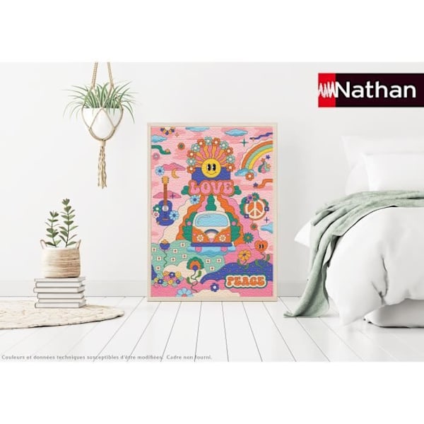 Puzzle med 1000 brikker i Hippie stil / Cha cha Pop, fra 14 år, kvalitets-puzzle, Kunstnerkollektion, 12001443, Nathan