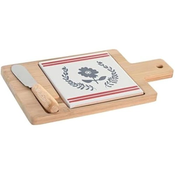 Förrättsset - DKD Home Decor - Blå, Vit, Röd - Stengods - 21,5 x 11,8 x 1,5 cm - Modern design blått, vitt, rött