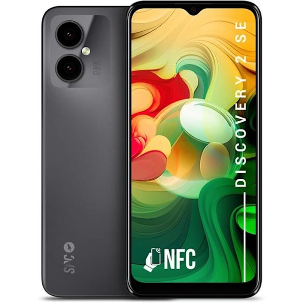 Smartphone SPC Discovery 2 SE 464GB, 6,5 HD skærm, NFC, ansigtsgenkendelse, fingeraftryk, 4G, dobbelt kamera 132MP, batteri