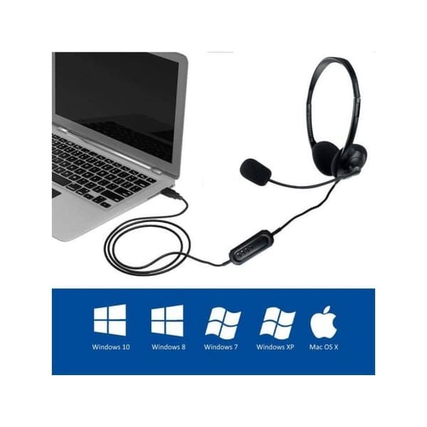 USB-headset - ÉWENT - Ew3568 - Sort - 70 g - Kablet Sort