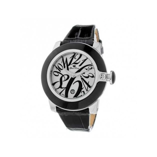 Dameur - Glam Rock - GR32083 - Læder - Ø 44 mm - Vandmodstandsdygtighed 10 Atm Vit