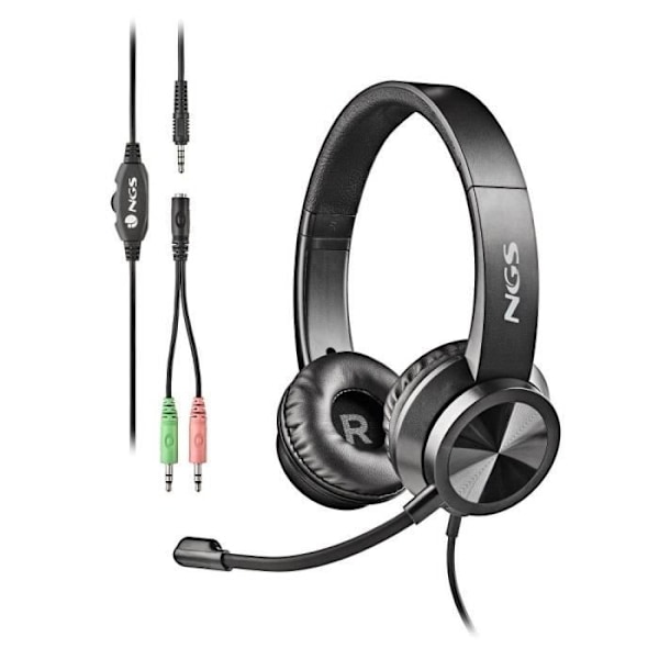 NGS MSX11 PRO On-Ear hovedtelefoner med 3,5 mm stik til computer - Justerbar mikrofon