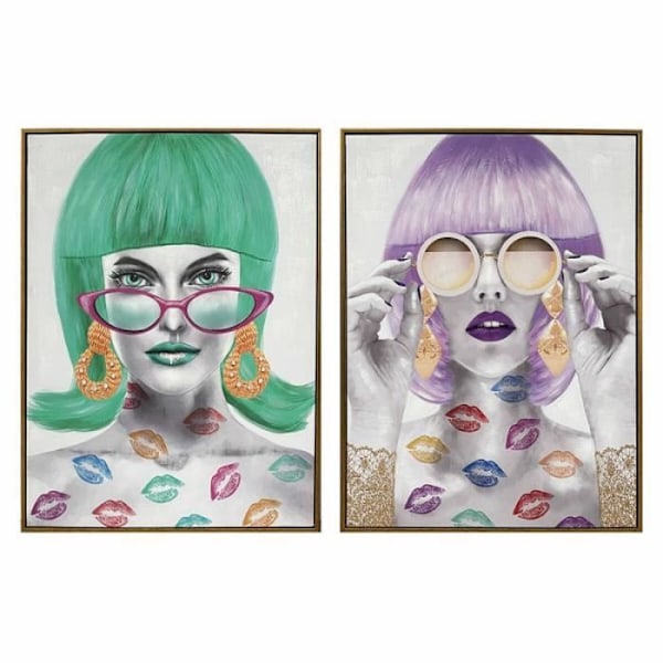 DKD Home Decor Stel 60 x 3,5 x 80 cm Fashion Girls (2 enheder) - 8424002018627