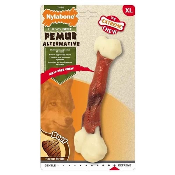 Tyggelegetøj - Nylabone - Femur Extreme Chew - XL - Holdbar nylon - Til mellemstore hunde kastanj