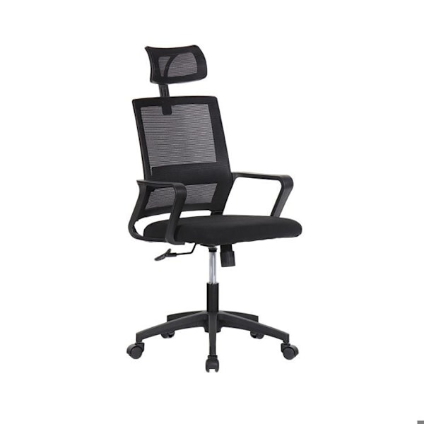 Ergonomisk kontorsstol - OUTLET - Svart - Ryggstöd i nylonmesh - Höjdjusterbar - Nutida design Svart