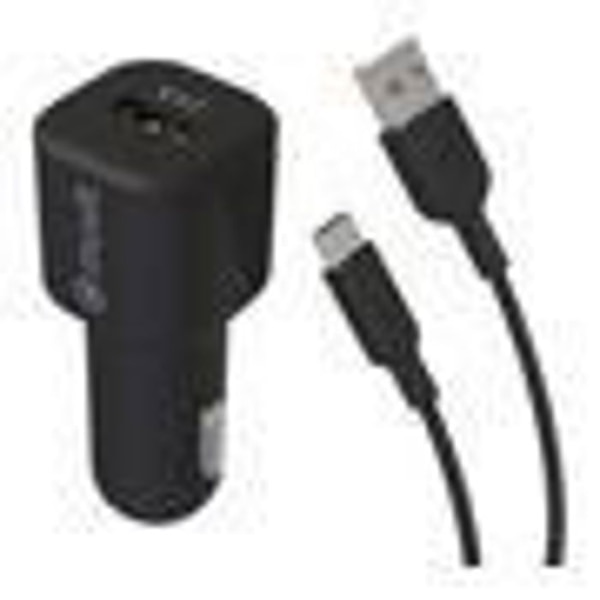 MUVIT FOR CHANGE 12W bilopladerpakke + USB C-kabel - 1,2 m - Sort Sort