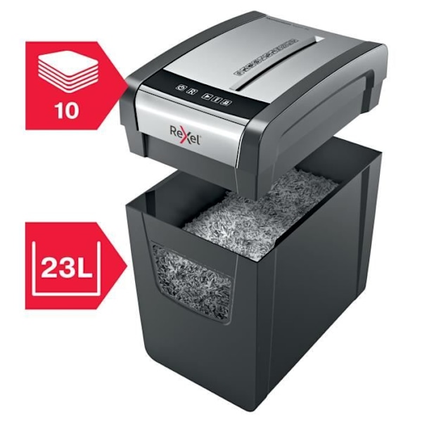 Dokumentødelægger - Rexel - Momentum X410 SlimLine - Krydsklippet - DIN P4 - 10 ark