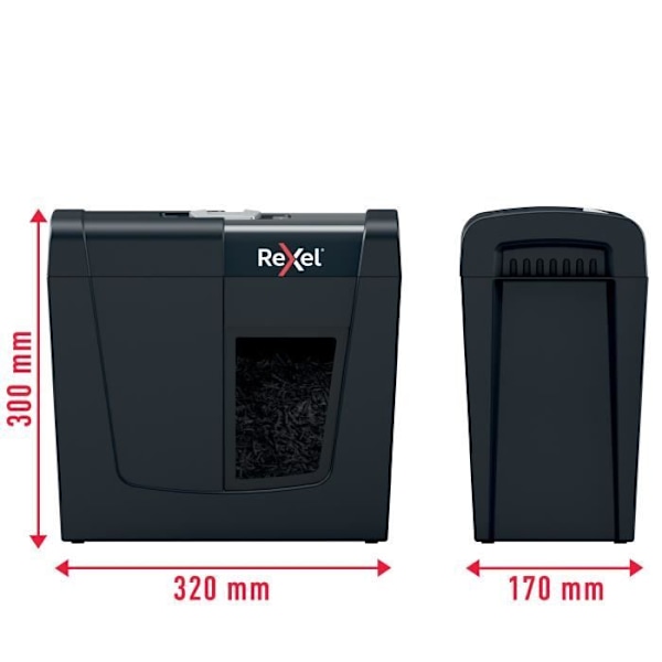 Dokumentskärare - Rexel - Secure X6 - Korsklipp - 6 ark - 10 liter