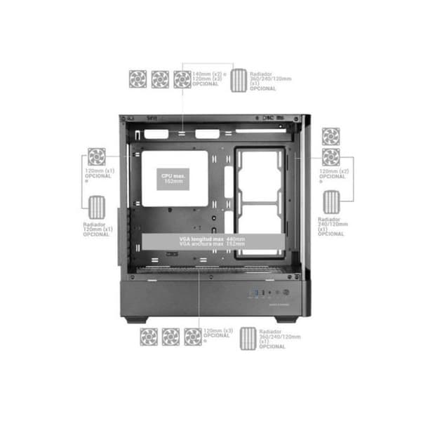 Caja Mars Gaming MC-LCDPRO ATX Hvid IPS LCD 7 2" Tempereret Glas