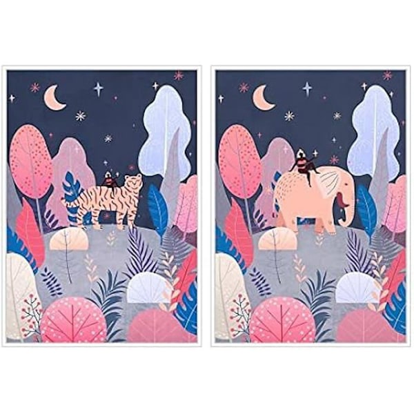 Målning - DKD HEMINNREDNING - Set med 2 träd - Flerfärgad - 53 x 4,3 x 73 cm - Väggdekoration mångfärgad
