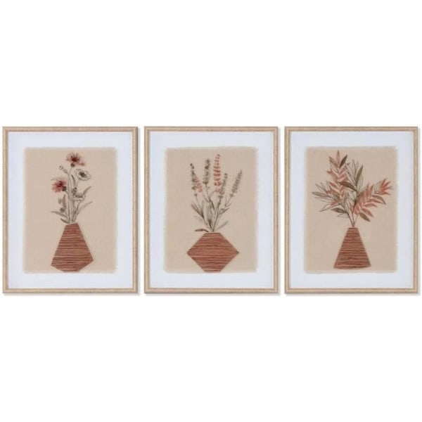 Tableau Home ESPRIT Vase Skandinavisk 42,5 x 3 x 52,5 cm 3 enheder