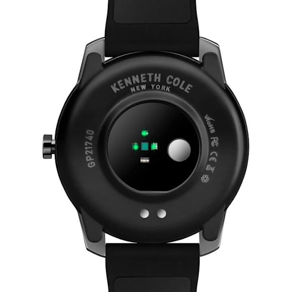 Ur - KENNETH COLE - KCWGP2174001 - Kvarts - Rustfrit stål - Sort silikonerem Svart